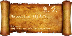 Matsovics Ilián névjegykártya